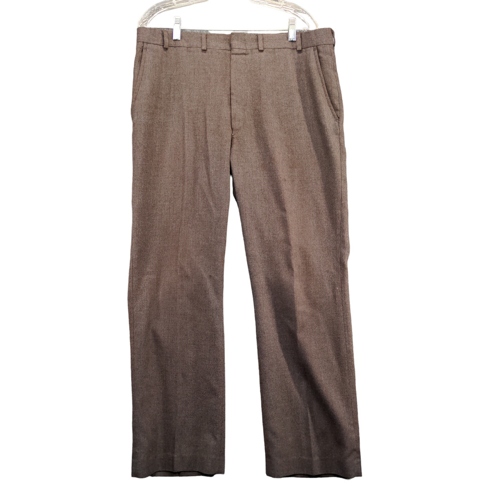DAKS London New York Dress Pants Men's Brown 36x30 Slash Pocket Vintage